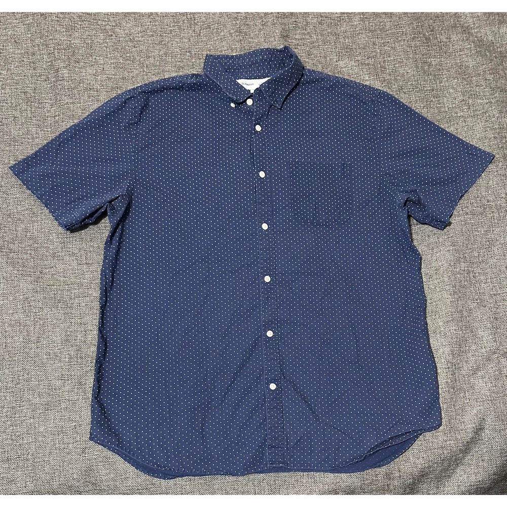 Old Navy Slim Fit‎ Men's XLT Polka Dot Short Sleeve Shirt